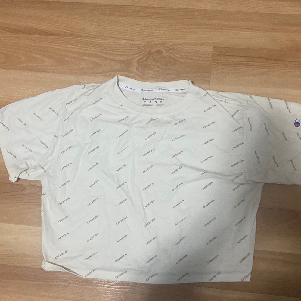 Tan Champion crop top.